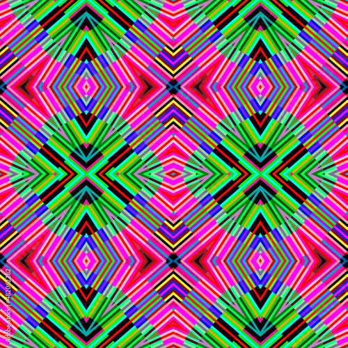 Beautiful multicolor abstract geometric kaleidoscope background, seamless pattern
