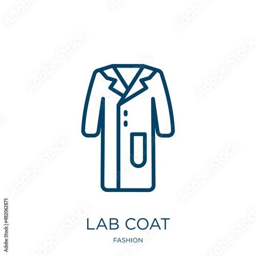lab coat icon from fashion collection. Thin linear lab coat, medical, health outline icon isolated on white background. Line vector lab coat sign, symbol for web and mobile