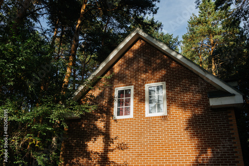 Brick house in the forest, cottage