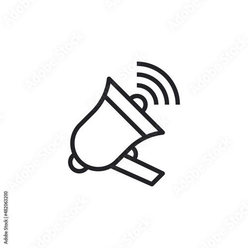 Megaphone Icon Vector Logo Design Template. Electric megaphone with sound or marketing advertising line art vector icon for apps and websites. Loudspeaker line icon. Megaphone. Vector.