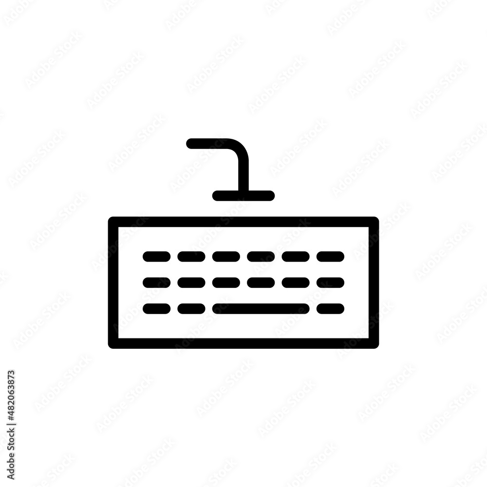 Keyboard Line Icon On White Background. Keyboard of computer - black icon on white background vector illustration for website, mobile application, presentation, infograph Keyboard Line Icon On White Background. Keyboard of computer - black icon on white background vector illustration for website, mobile application, presentation, infograph