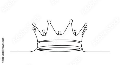 Crown one line vector illustartion