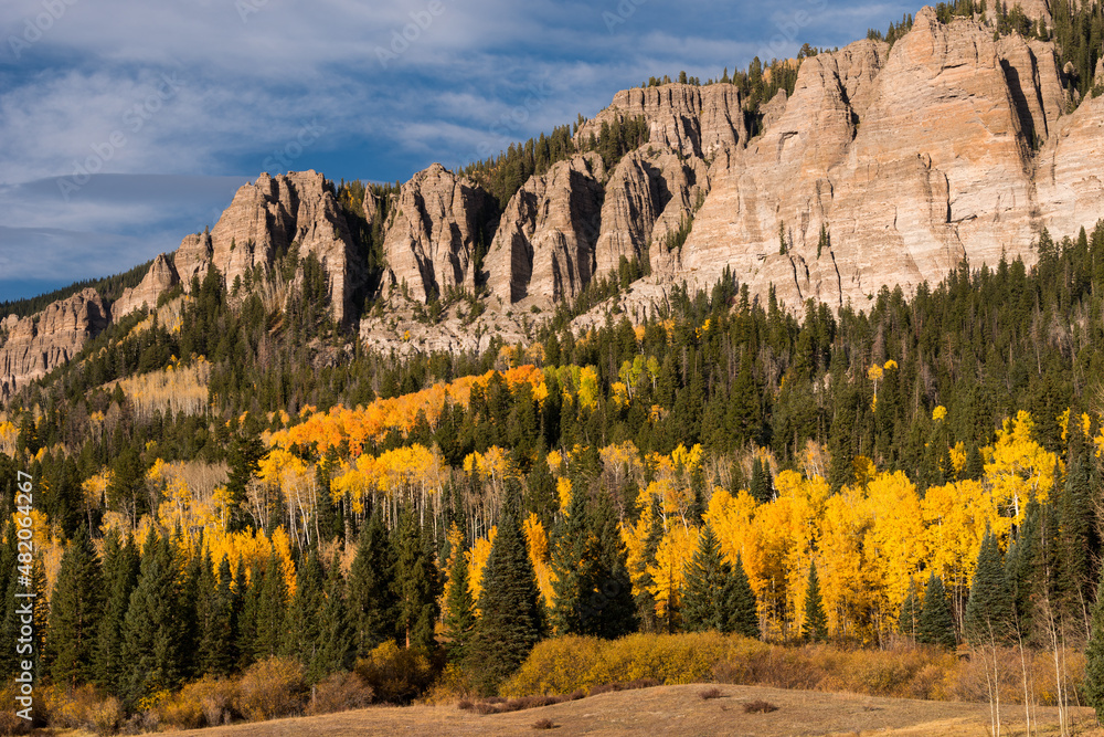 Colorful Autumn Landscape in the Cimarron Valley, Colorado. 