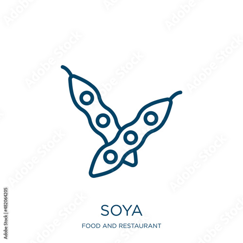 soya icon from food and restaurant collection. Thin linear soya, food, gluten outline icon isolated on white background. Line vector soya sign, symbol for web and mobile