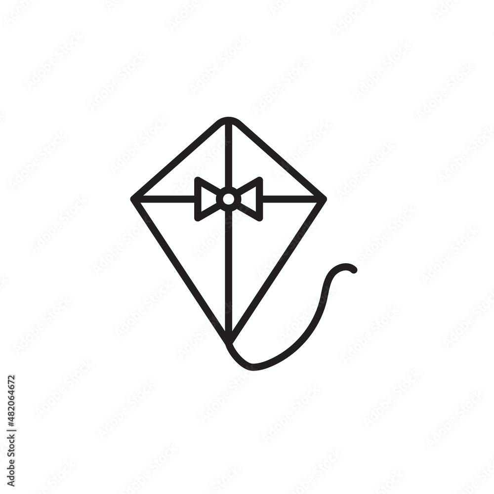 Kite line icon, outline vector sign, linear style pictogram isolated on white. Symbol, logo illustration. Kite line icon, outline vector sign, linear style pictogram isolated on white. Symbol, logo illustration.
