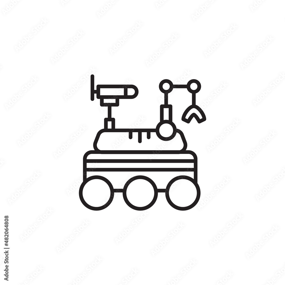 Moon rover icon. Outline moon rover vector icon for web design isolated on white background. Linear moon rover icon from Astronomy collection. line moon rover icon on white background. moon rover Moon rover icon. Outline moon rover vector icon for web design isolated on white background. Linear moon rover icon from Astronomy collection. line moon rover icon on white background. moon rover