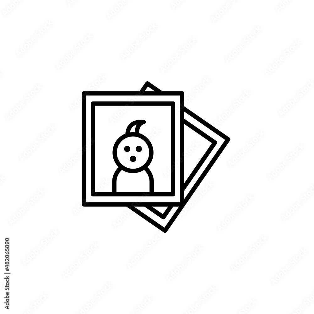 baby portrait vector line icon isolated on white background. baby portrait line icon for infographic, website or app. baby portrait vector line icon isolated on white background. baby portrait line icon for infographic, website or app.