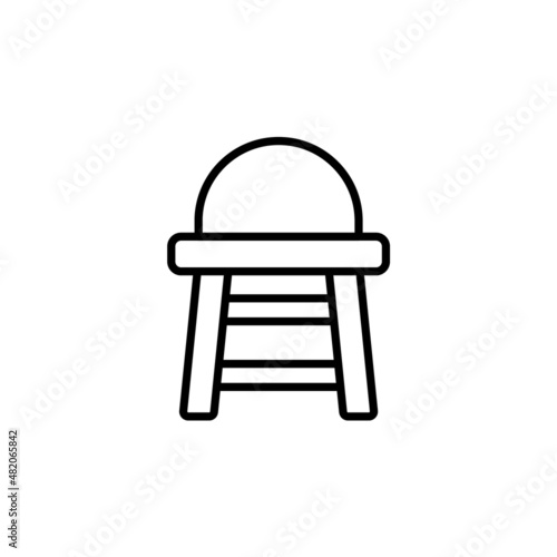 baby chair icon vector from baby and toys concept. Thin line illustration of baby chair. baby chair linear sign