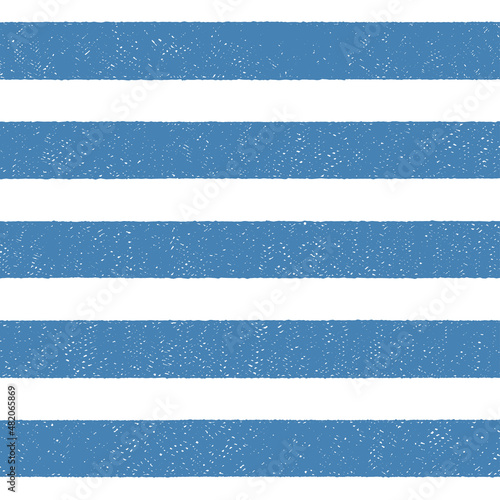 Seamless pattern with blue stripes in ink texture. Vector pattern with hand-drawn telnyashka on white background. Illustration on marine concept