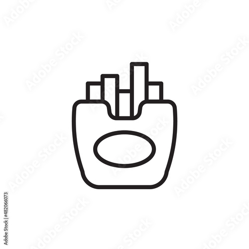 French fries icon. Trendy modern flat linear vector French fries. Fast Food French Fries Line Icon On White Background. french fries icon vector from miscellaneous collection.