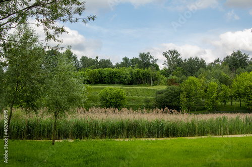 Park on the outskirts of Moscow in the Kapotnya district. Public space for local residents to relax © Elena_Sh