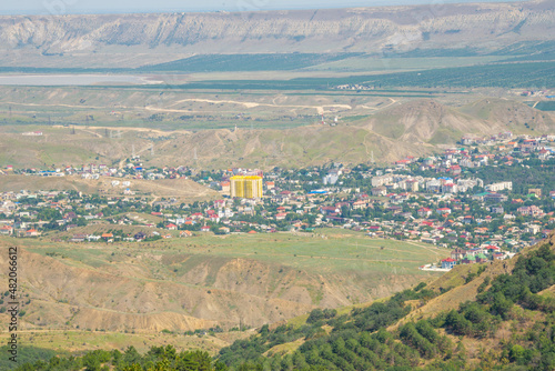 View from the volcano Kara Dag to the Koktebel in Crimea