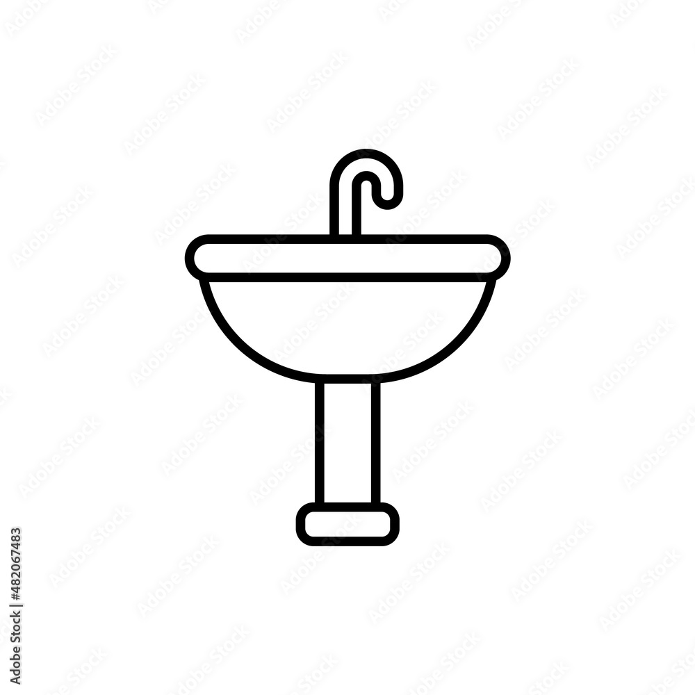 Sink icon. Bathroom, wc, toilet symbol. Vector illustration Sink icon. Bathroom, wc, toilet symbol. Vector illustration