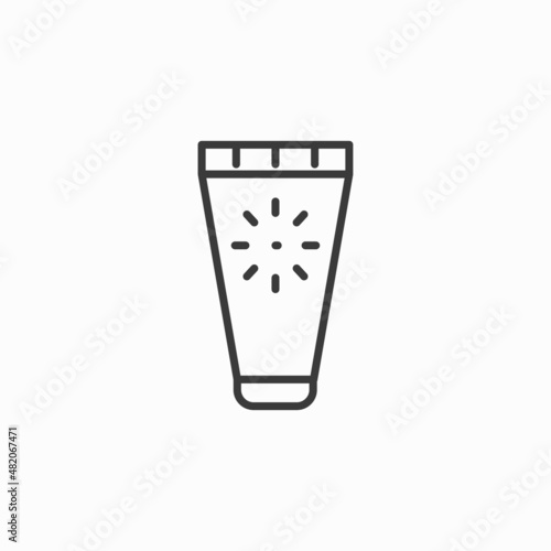 Simple sunscreen line icon. Stroke pictogram. Vector illustration isolated on a white background. Premium quality symbol. Vector sign for mobile app and web sites.