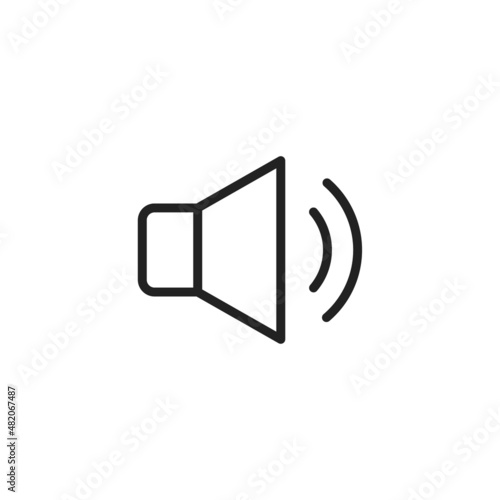 Speaker vector icon. Mail Icon Symbols vector. symbol for web site Computer and mobile vector. Audio speaker volume on line art icon for apps and websites. Loudspeaker icon vector. Audio. Sound