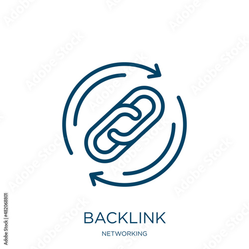 backlink icon from networking collection. Thin linear backlink, connection, internet outline icon isolated on white background. Line vector backlink sign, symbol for web and mobile