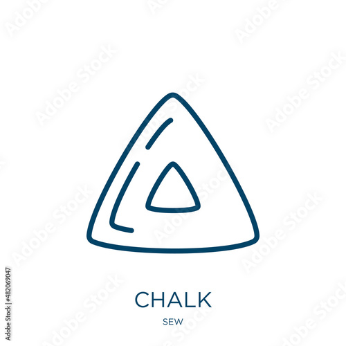 chalk icon from sew collection. Thin linear chalk, hand, drawn outline icon isolated on white background. Line vector chalk sign, symbol for web and mobile