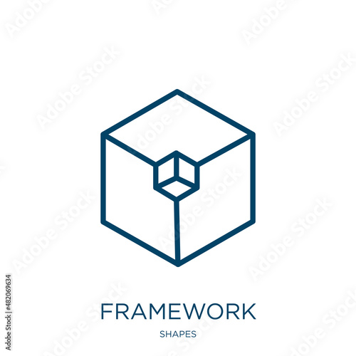 framework icon from shapes collection. Thin linear framework, technology, internet outline icon isolated on white background. Line vector framework sign, symbol for web and mobile