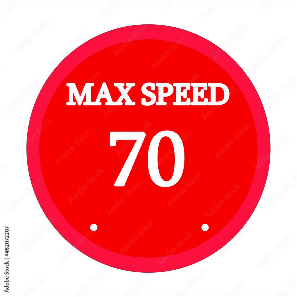 maximum speed 70. Red circle and white background maximum speed 70. Red circle and white background