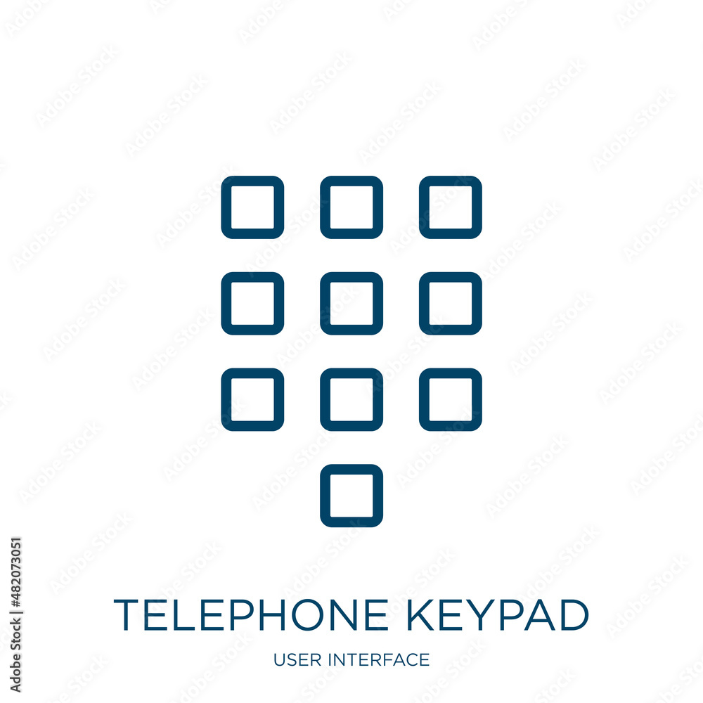 telephone keypad icon from user interface collection. Thin linear ...