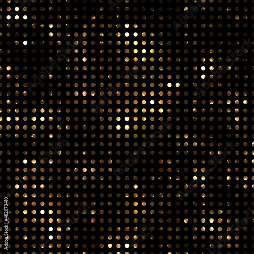 Golden shining background. Glitter abstract backdrop. Golden circles.