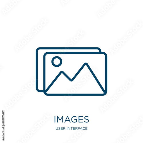 images icon from user interface collection. Thin linear images, internet, image outline icon isolated on white background. Line vector images sign, symbol for web and mobile