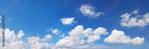 Blue sky with white clouds in happy summer day
