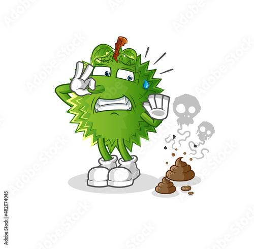 durian with stinky waste illustration. character vector