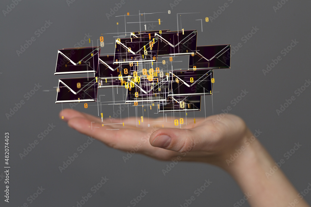 express envelope and parcel abstract technology background. Business quantum internet network communication and high speed parcel express envelope and parcel abstract technology background. Business quantum internet network communication and high speed parcel