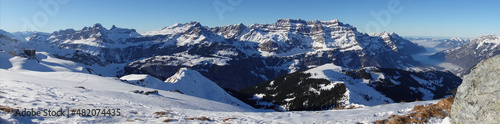 Panorama von der Leglerhütte im Winter