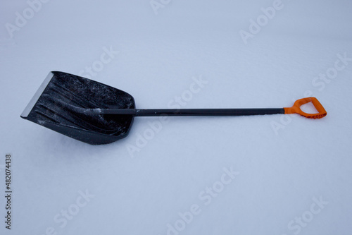 black plastic shovel for snow removal