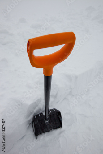black plastic shovel for snow removal