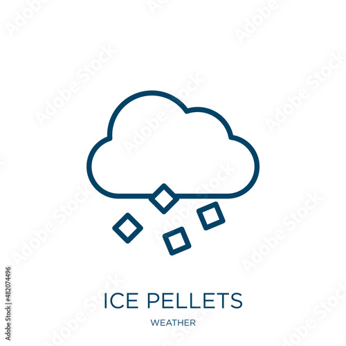 ice pellets icon from weather collection. Thin linear ice pellets, weather, rain outline icon isolated on white background. Line vector ice pellets sign, symbol for web and mobile