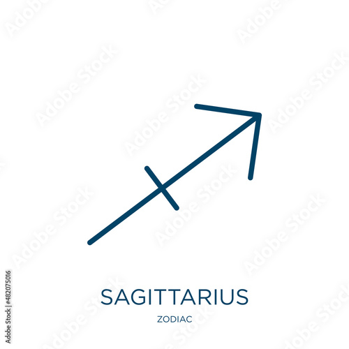 sagittarius icon from zodiac collection. Thin linear sagittarius, bull, horoscope outline icon isolated on white background. Line vector sagittarius sign, symbol for web and mobile