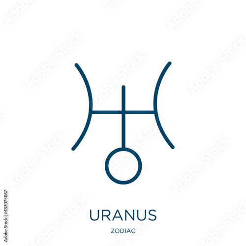 uranus icon from zodiac collection. Thin linear uranus, solar, astrology outline icon isolated on white background. Line vector uranus sign, symbol for web and mobile