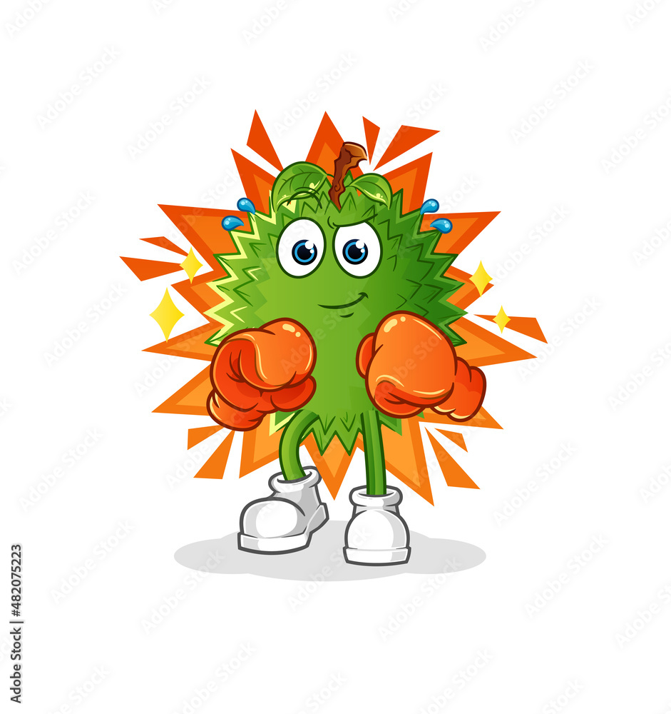 durian boxer character. cartoon mascot vector durian boxer character. cartoon mascot vector