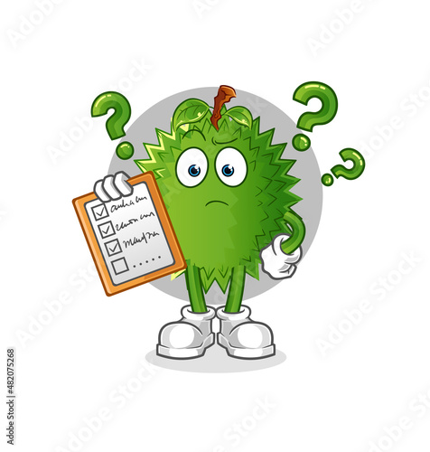 durian schedule list vector. cartoon character