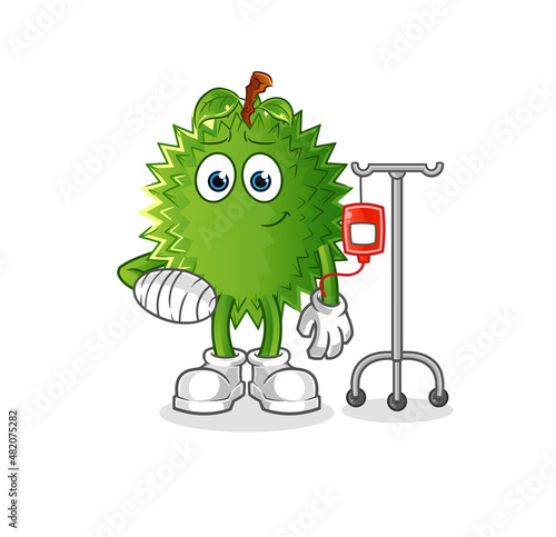 durian sick in IV illustration. character vector