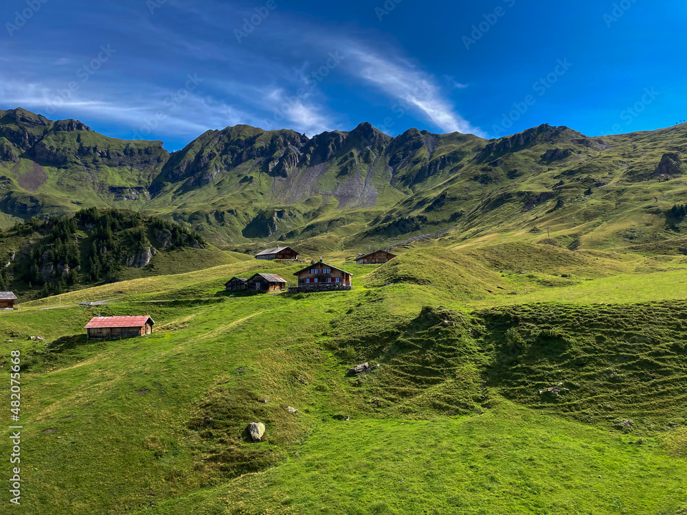 Hiking Area with Chalets in the Haslital Mountains, Switzerland