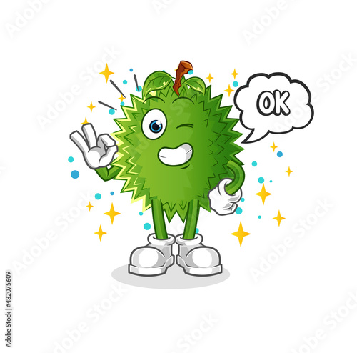 durian agree mascot. cartoon vector