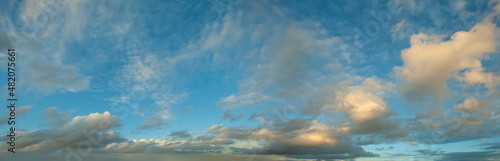 Cloudy blue sky background, sky clouds panorama
