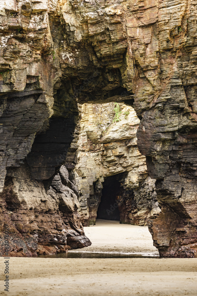 Cathedral Beach in Galicia Spain. Tourist attraction. Cathedral Beach in Galicia Spain. Tourist attraction.
