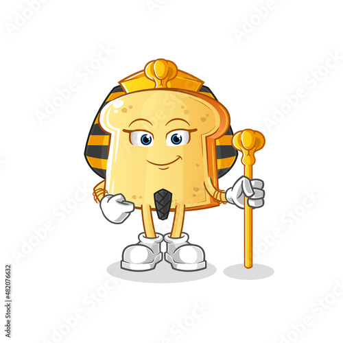 white bread ancient egypt cartoon. cartoon mascot vector