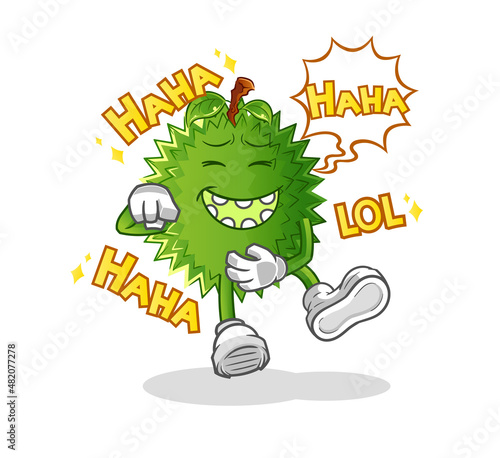durian Laugh Out Loud character. cartoon mascot vector