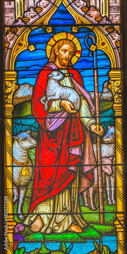 Jesus Lambs Stained Glass Church Saint Augustine Florida