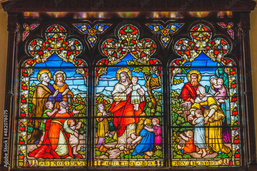 Jesus Children Stained Glass Church Saint Augustine Florida