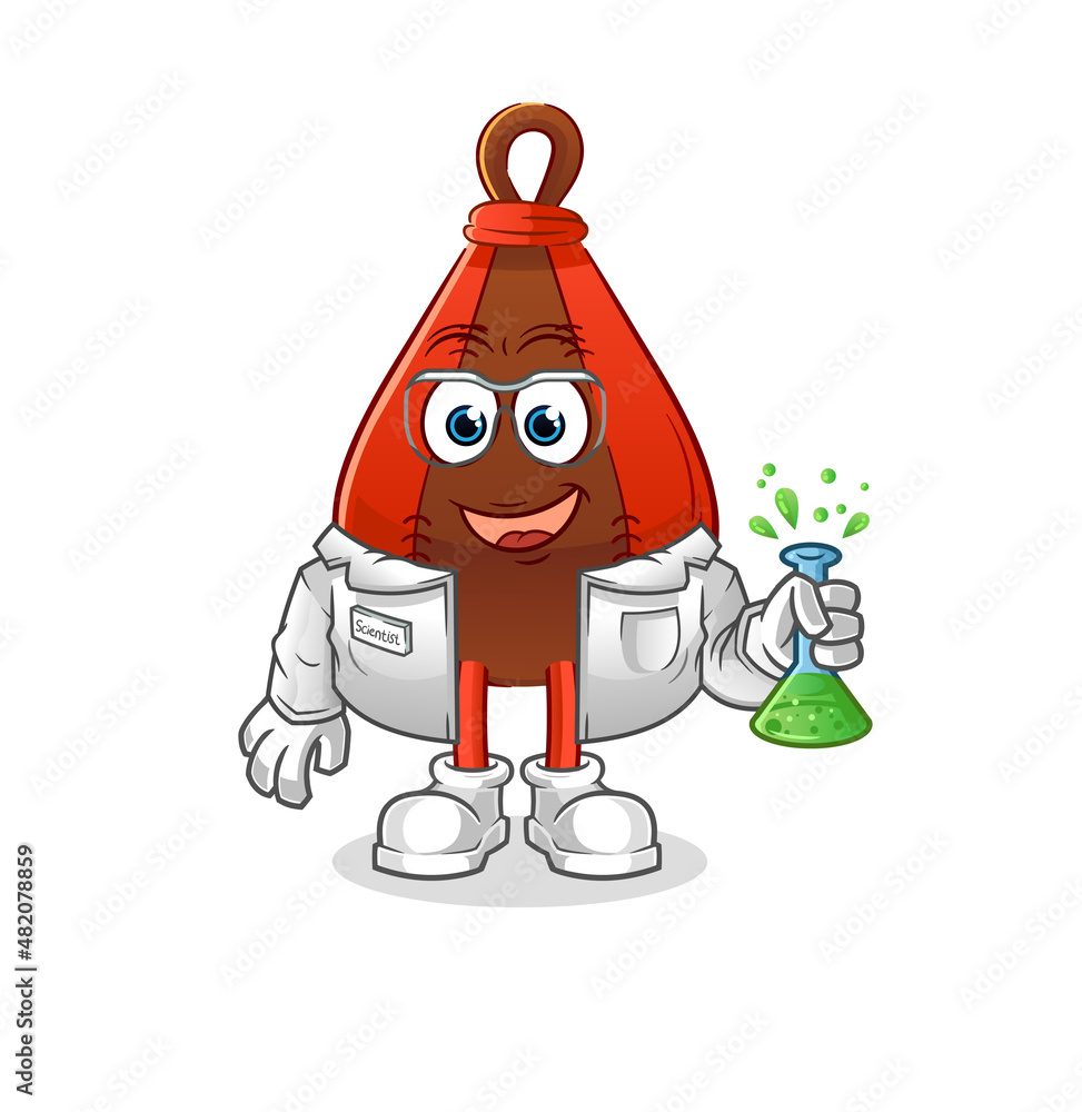 speed bag scientist character. cartoon mascot vector speed bag scientist character. cartoon mascot vector