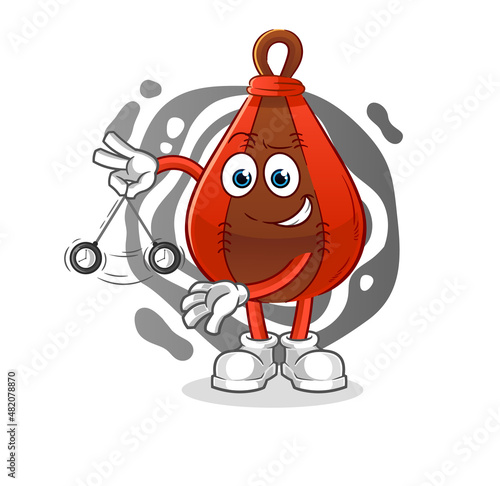 speed bag hypnotizing cartoon. cartoon mascot vector