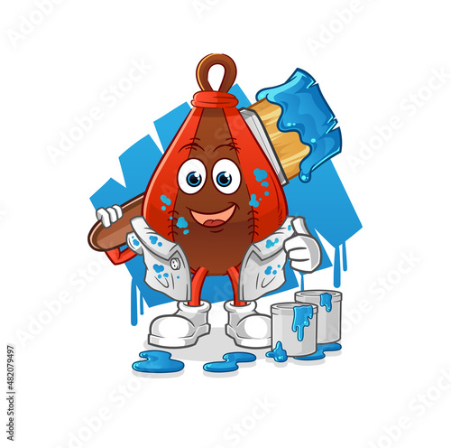 speed bag painter illustration. character vector