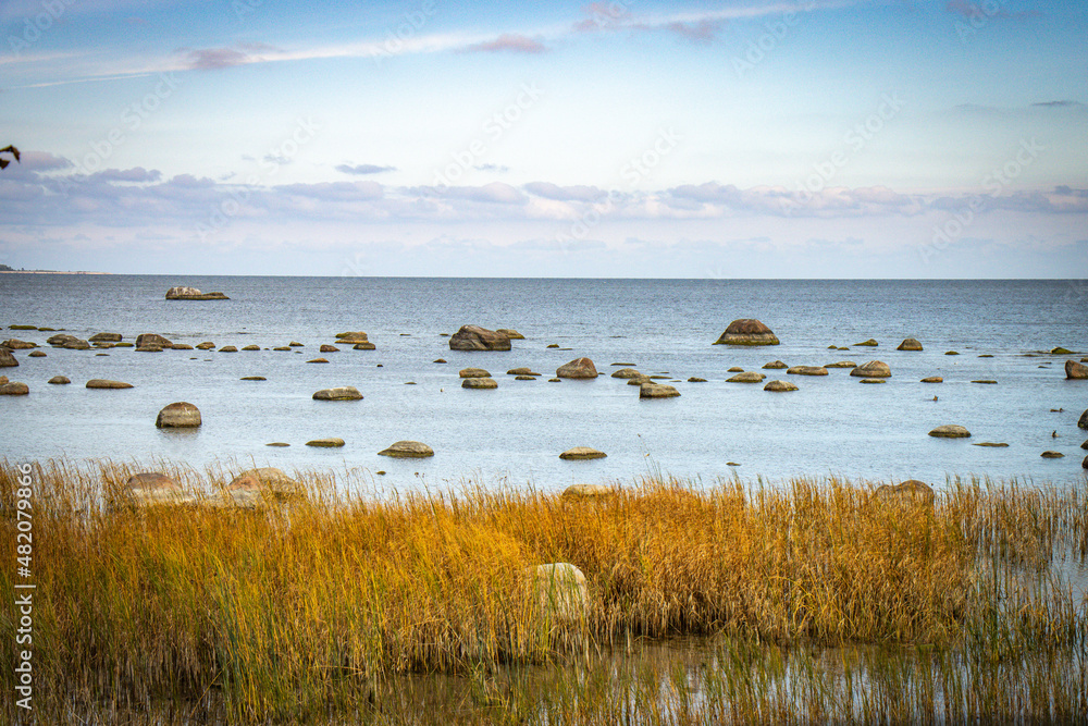 stones at beach, laheema national park, laheema, altja, estonia, baltics, baltic countries, baltic sea, erratic stones,